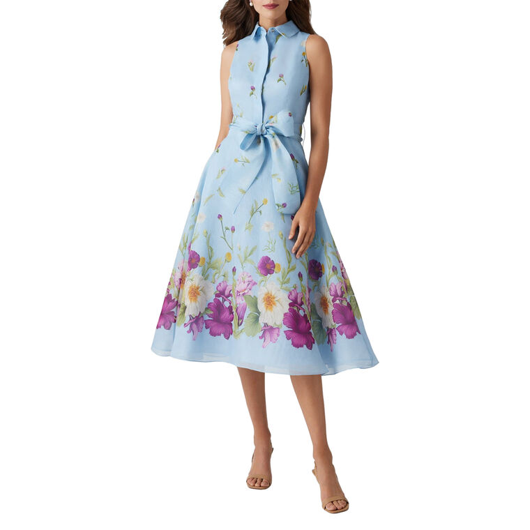 Sleeveless Floral Print Midi Shirtdress image number null