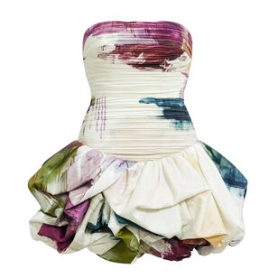 Violette Strapless Bubble Hem Mini Dress