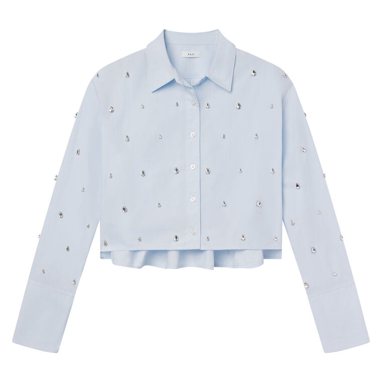 Mackie Embellished Cropped Cotton Shirt image number null