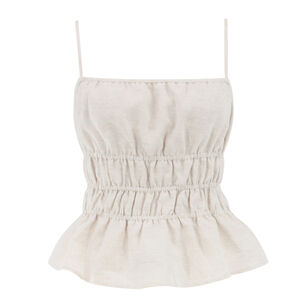 Ayla Smocked Linen Tank Top