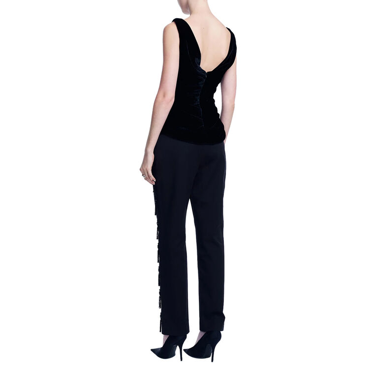 Stretch Cotton Pants With Tassels image number null