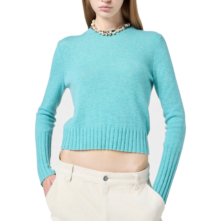 Shrunken Long Sleeve Crewneck Sweater image number null