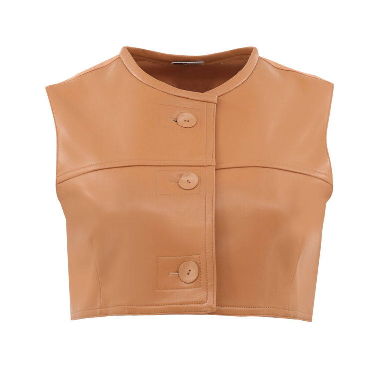 Revel Vegan Leather Crop Top image number null