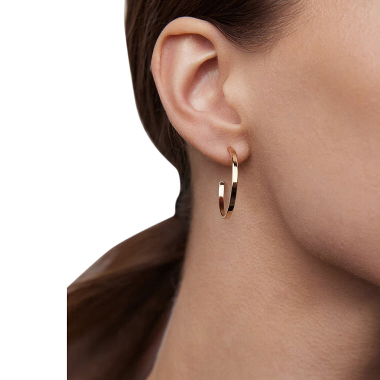 1 Inch Flat Thread Mini Hoops image number null