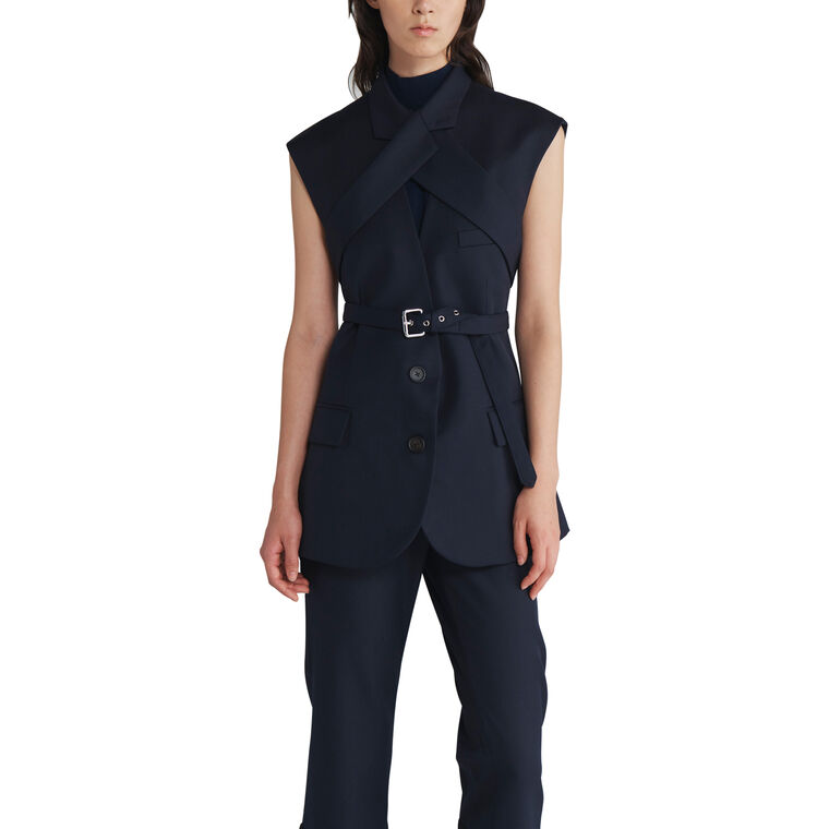 Criss Cross Belted Short Sleeve Jacket image number null
