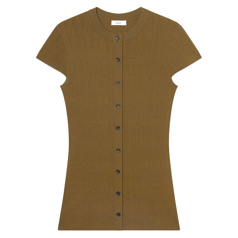 Parker Fine Cotton Short Sleeve Cardigan image number null