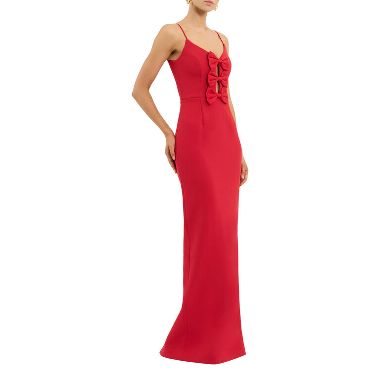 Precious Sleeveless Bow Detail Gown image number null