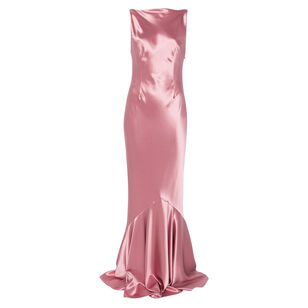 Ambrosia Sleeveless Satin Open-Back Maxi Dress