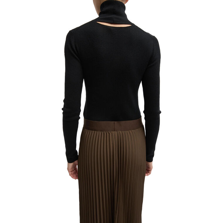 Featherweight Ribbed Sweater Turtleneck Pullover image number null