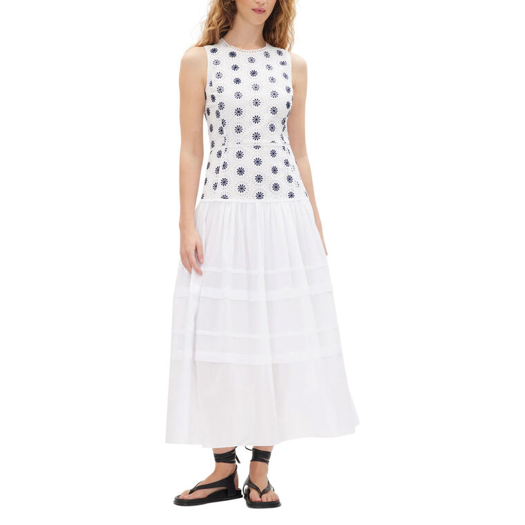 Rachel Sleeveless Eyelet Midi Dress image number null