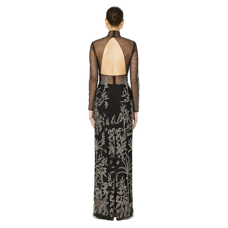 Marcella Tulle High-Neck Gown image number null