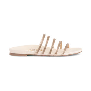Beatrix Multi Strap Crystal Footbed Satin Slide