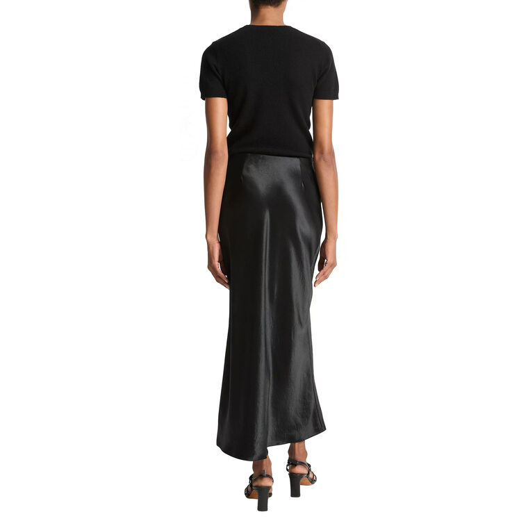 Satin Side-Slit Slip Skirt image number null