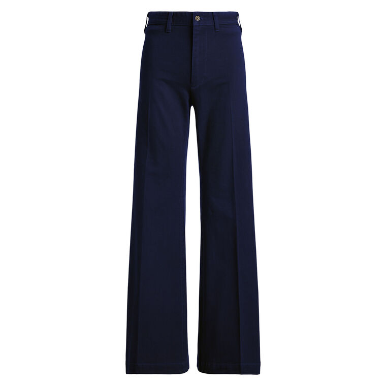Beaton High-Waisted Cotton Twill Flare Pants image number null