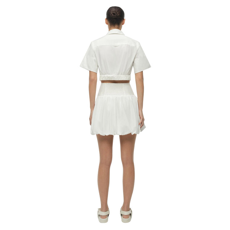 Sabrina Short Sleeve Poplin Crop Top image number null