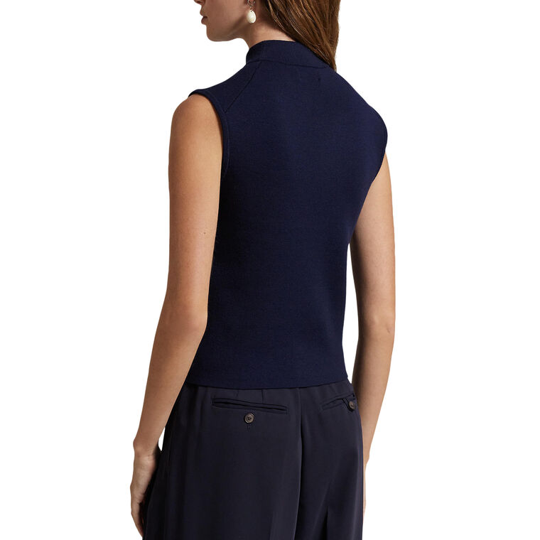 Sleeveless Turtleneck Pullover Sweater image number null