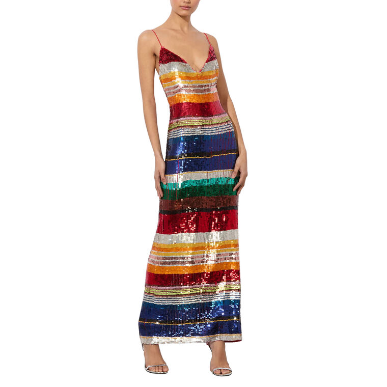 Artea Embellished Deep V-Neck Midi Dress image number null