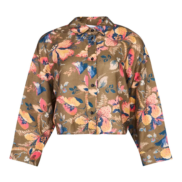 Clarke Floral Cropped Collared Shirt image number null