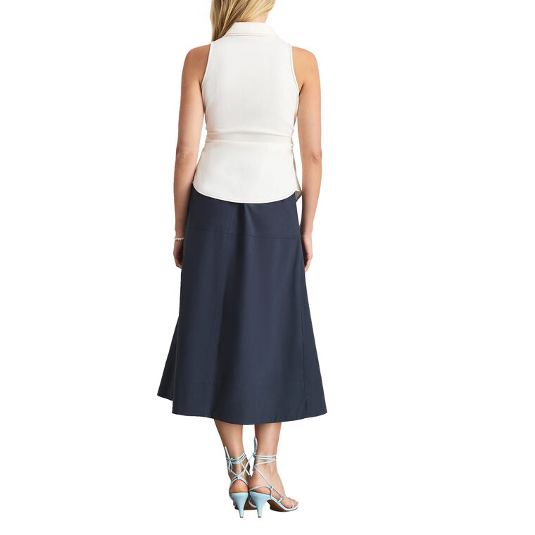 Hanelle Sleeveless Denim Button-Up Top image number null
