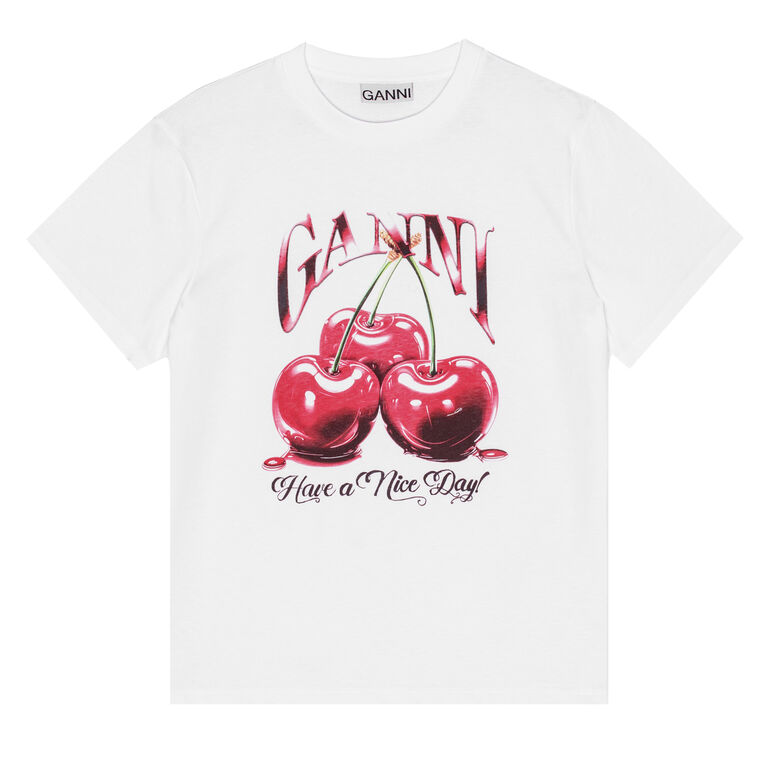 Basic Jersey Cherry Relaxed T-Shirt image number null