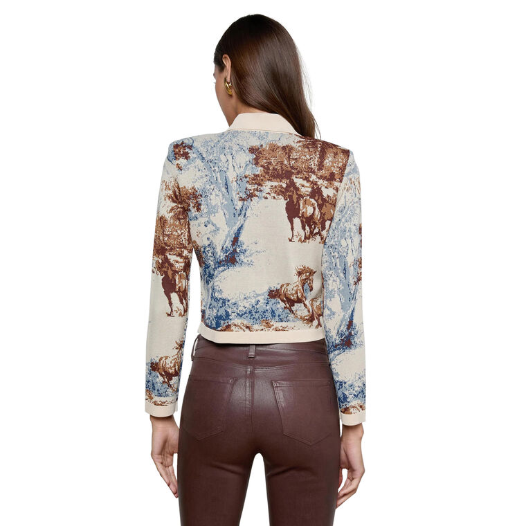 Osiris Jacquard Collared Long Sleeve Cardigan image number null