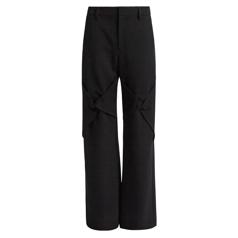 Draped Knee Wool Trousers image number null