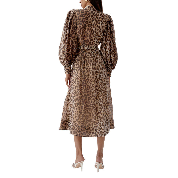 Isabella Long Sleeve Belted Midi Shirtdress image number null