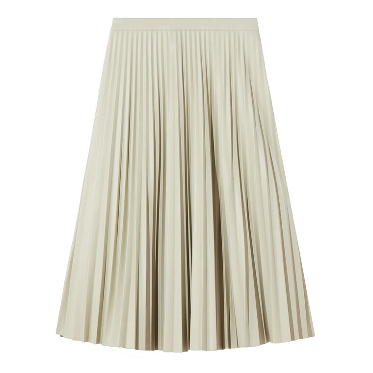 Daphne Pleated Skirt in Faux Leather image number null