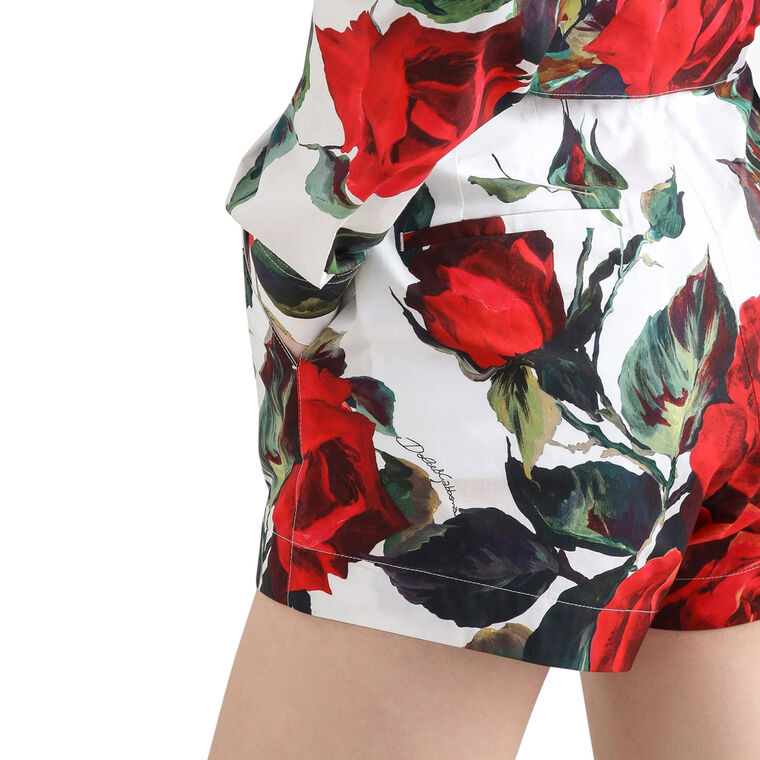 Rose-Print Mini Shorts image number null