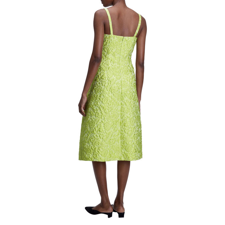 Emersyn Sleeveless Double Warp Floral Jacquard Midi Dress image number null