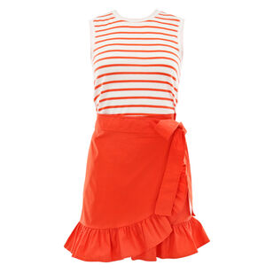 Mahlia Striped Tie-Waist Mini Dress