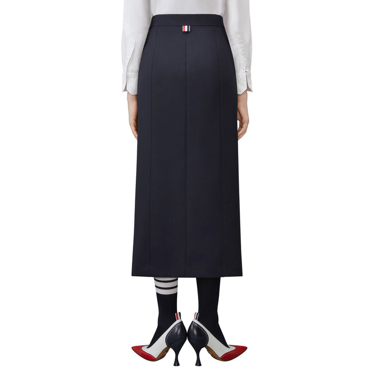 Hopsack Suiting Button Front Skirt image number null