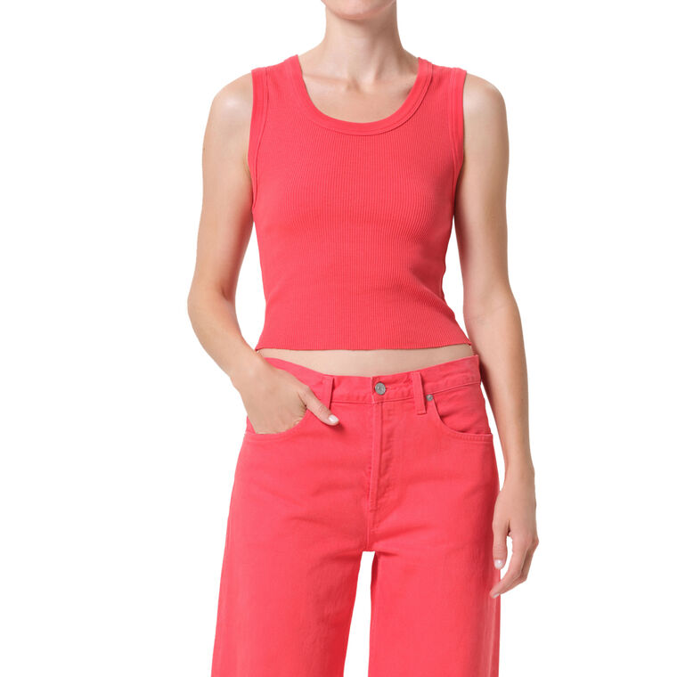 Shrunken Poppy Ribbed Tank image number null