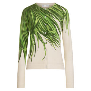 Printed Palm Tree Knit Twinset Cardigan