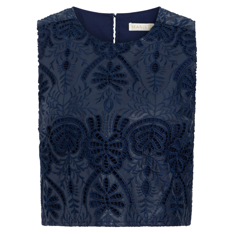 Davis Sleeveless Vegan Leather Crop Top image number null