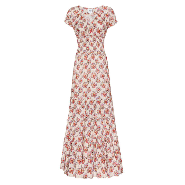 Judith Short Sleeve Smocked Maxi Dress image number null