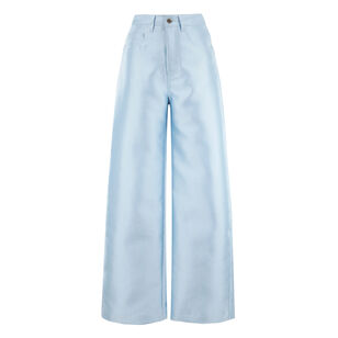 High-Rise Heavy Satin Boyfriend Trousers