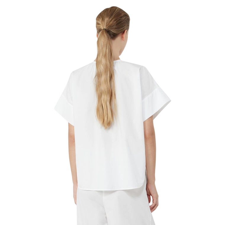 Educata Short Sleeve Cotton Poplin Crew Neck Shirt image number null