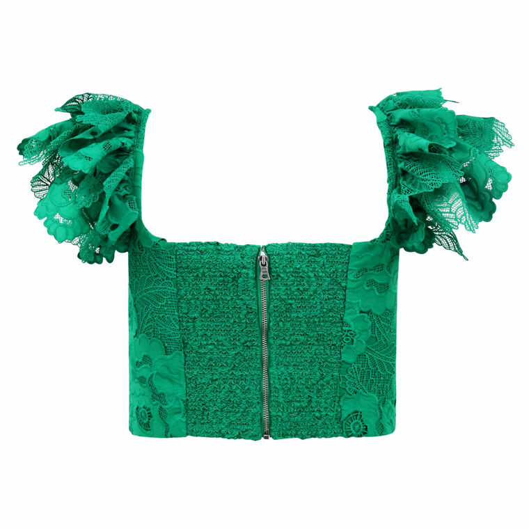 Tawny Ruffle Crop Top image number null