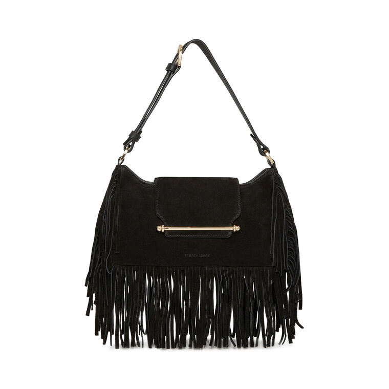 Multrees Omni Zipped Suede Shoulder Bag With Fringe image number null