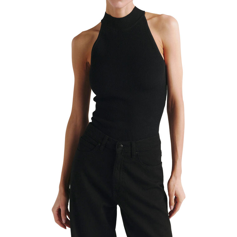 Sleeveless Mock Neck Instasculpt Rib Top image number null