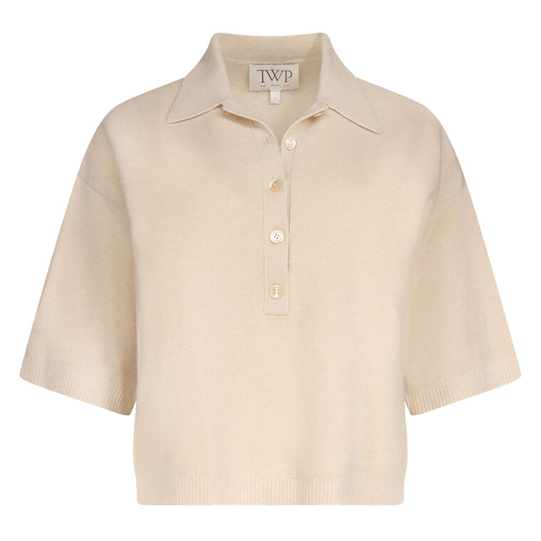 Short Sleeve Cashmere Polo Sweater image number null