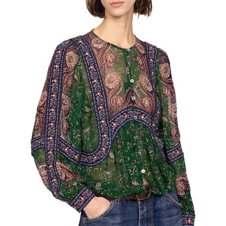 Melba Print Long Sleeve Top image number null