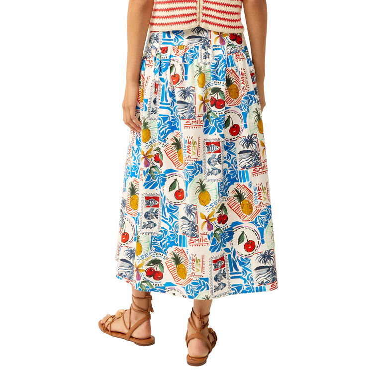 Vicki Drop Waist Midi Skirt image number null