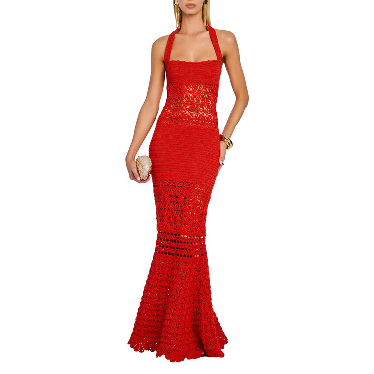 Peggie Sleeveless Crochet Maxi Dress image number null