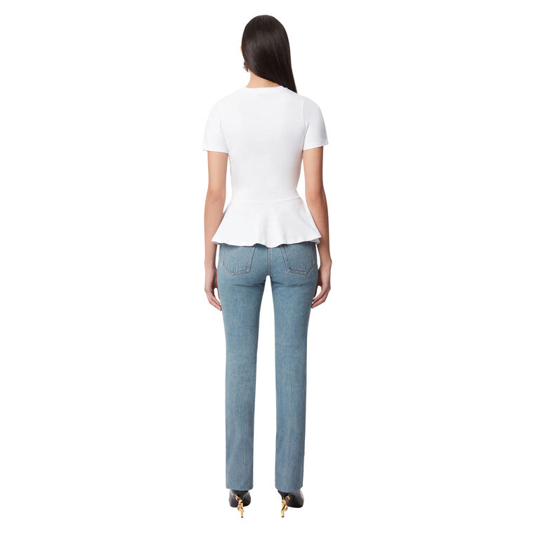 Peplum T-Shirt With Bow Detail image number null