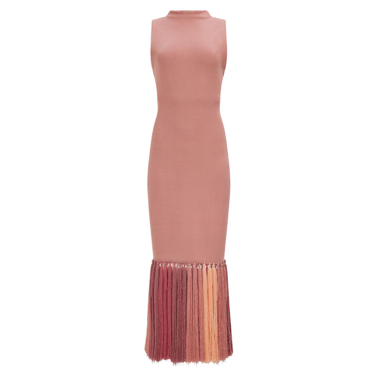 Sofina Knit Tassel Midi Dress image number null