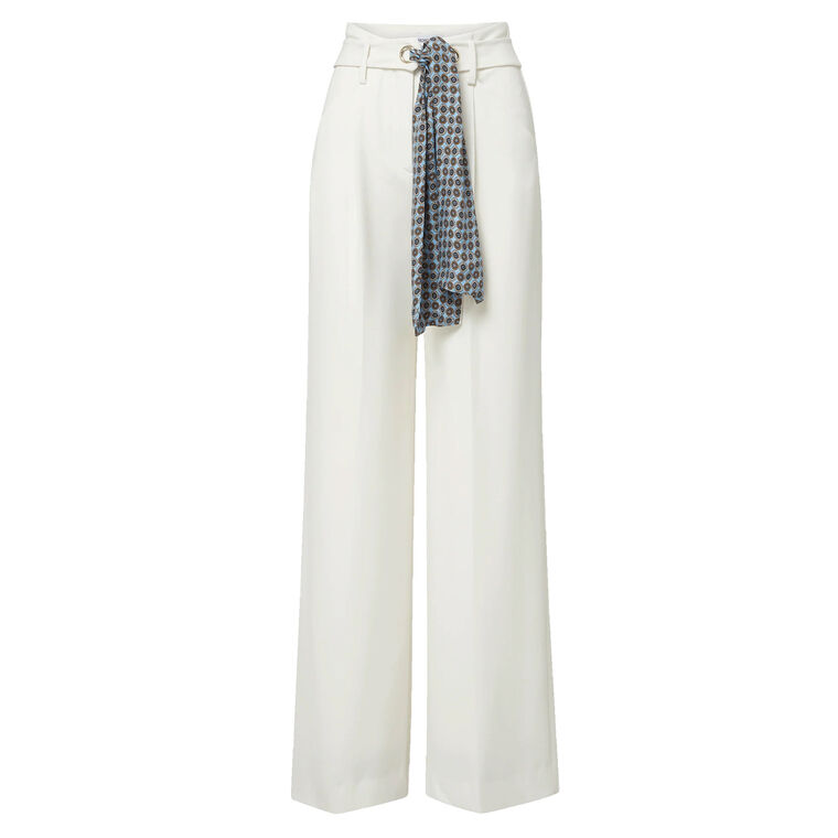 Tai Scarf-Belted High-Rise Wide-Leg Pant image number null
