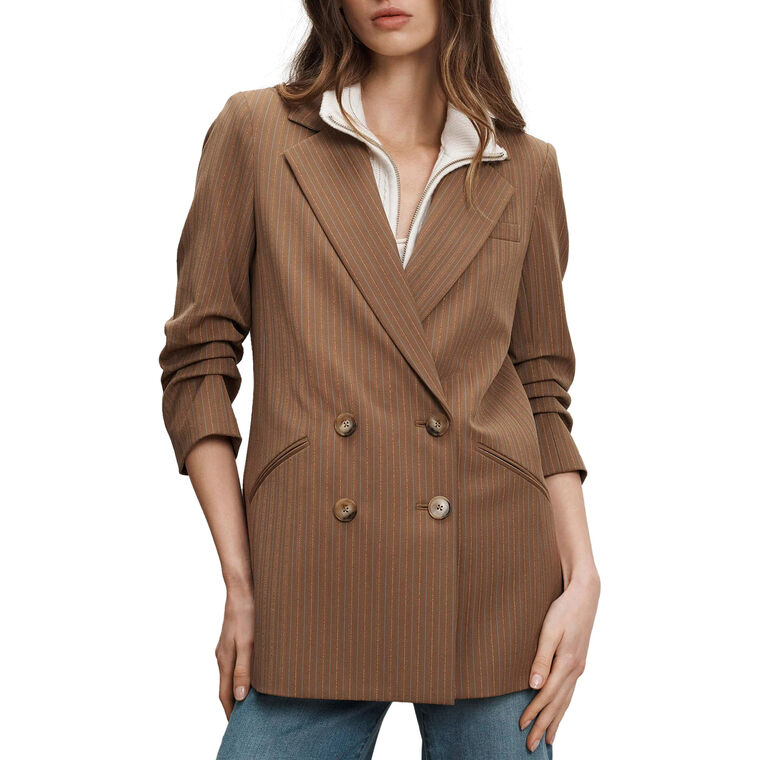 Rupert Ruched Sleeve Pinstripe Dickey Jacket image number null