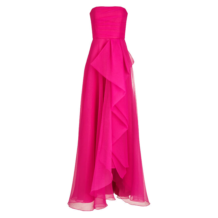 Teresa Strapless Draped Organza A-Line Gown image number null